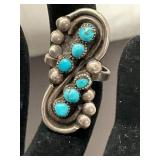 VTG Snake Eye Turquoise Sterling Silver Ring