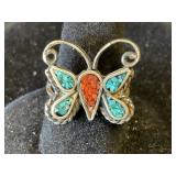 Vintage Navajo Sterling Silver Butterfly Ring