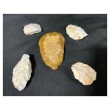 Five Prehistoric Stone Tools