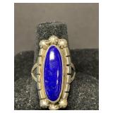 Sterling Silver Lapis Lazuli Ring, Size 5