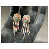 Sterling Silver Multi-Stone Dangle Earrings