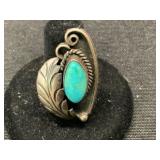 Vintage Navajo Sterling Silver Turquoise Ring