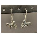Sterling Silver Horse Dangle Earrings