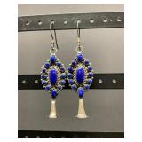 Native American Lapis Lazuli & Sterling Silver Ear