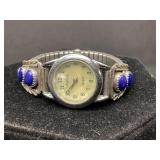 Navajo Silver & Lapis Quartz Watch by Richard Bega