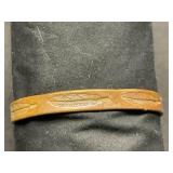 Etched Copper Feather Motif Bracelet