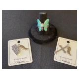 Sterling Silver Butterfly Ring and Charms
