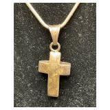 Sterling Silver Pendant Cross on Snake Chain Neckl