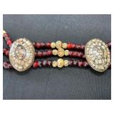 Handmade Concho and Bead Belt, 35 in.