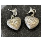 Sterling Silver Heart Dangle Earrings