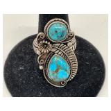 Native American Turquoise and Sterling Ring