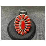 Vintage Zuni Petit Point Coral Ring