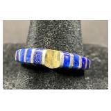 Sterling Silver Rings with Lapis Inlay