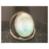 Sterling Silver Ring with Oval Larimar
