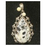 White Buffalo Pendant in Sterling Silver