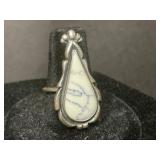 Handmade Navajo White Buffalo Ring