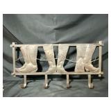Metal Western Boot-Themed Wall Hook Rack