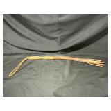 Vintage Leather Quirt with Wooden Handle