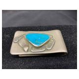 Navajo Morenci Turquoise Money Clip