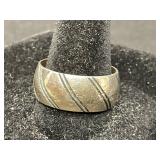 Sterling Silver Ring with Engraved Lines