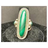 Southwestern Navajo Sterling Silver Ring with Mala