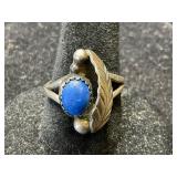 Vintage Navajo Lapis Sterling Silver Ring