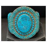 Zuni-Style Silver Cuff Bracelet