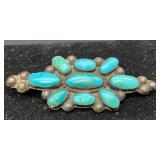 Vintage Zuni Turquoise Cluster Brooch