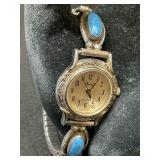 RB Begay Sterling Silver & Lapis Wristwatch