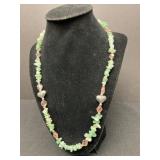 Green Aventurine & Rose Quartz Necklace Set