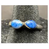 Sterling Silver Dolphin Bracelet and Lapis Ring