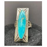 Sterling Silver Retangular Setting with Turquoise