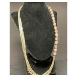 Southwestern Sterling Silver and Rose Quartz Neckl