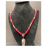 Silpada Red Coral & Sterling Necklace