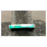Sterling Silver Ring with Turquoise Inlay