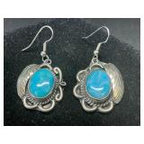 Silver and Larimar Dangle Earrings
