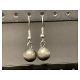 Metallic Drop Earrings with Spherical Beads