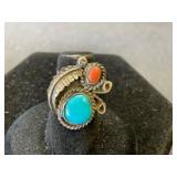 Vintage Navajo .925 Silver Ring with Turquoise and