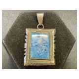 Denim Lapis and Sterling Pendant