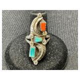 Zuni Sterling Silver Inlay Ring, Size 6.5