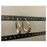 sterling Silver Curved Metal Hoop Earrings