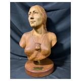 Carved Wooden Bust by Sherman LaBarge