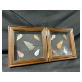 Modern Arrowhead Display in Shadow Box
