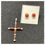 Vintage Zuni Sterling Silver Pendant and Earrings