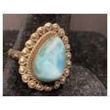 Southwest Sterling Silver Larimar Ring
