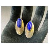 Sterling Silver and Lapis Stud Earrings