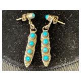 Turquoise Sterling Silver Dangle Earrings