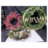 Three Christmas Wreaths