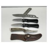 Folding and Fixed Blade Knives Lot of 4