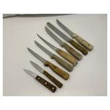 8 Knives with Wooden Handles